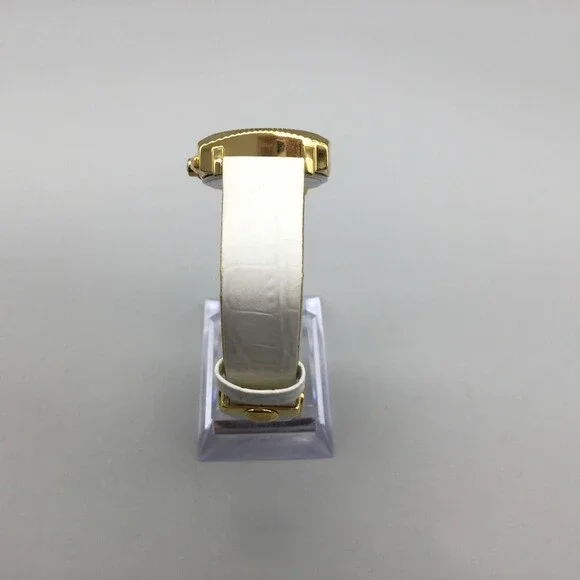 BCBGMAXAZRIA Watch Womens 29mm Gold Square MOP Chronograph Leather New Battery - Picture 4 of 14